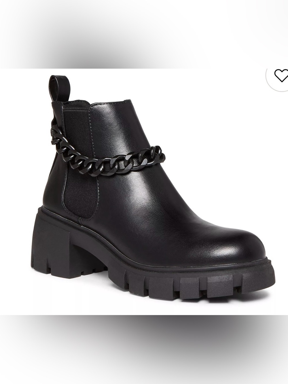 Madden Girl Honey Lug Sole Chunky Boots Womens 8M Black Chain Chelsea
Size: 8M